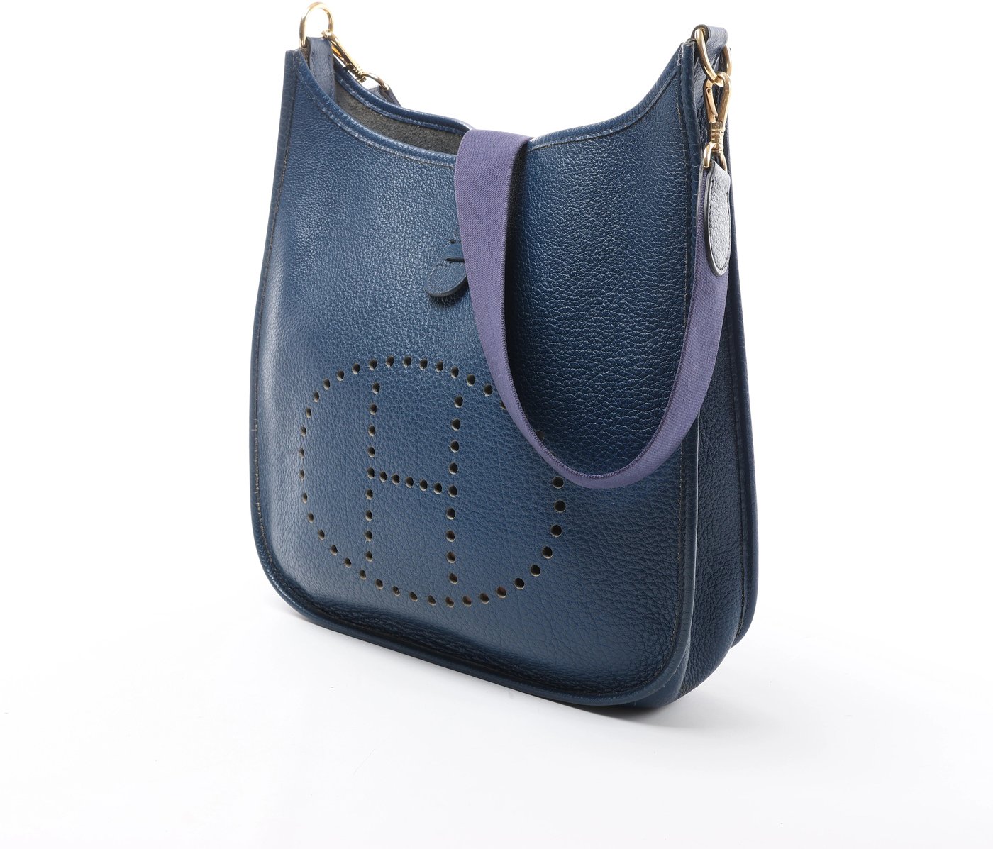 Hermès Evelyn I 33 GM Shoulder Bag in Fjord Blue □C: 1999