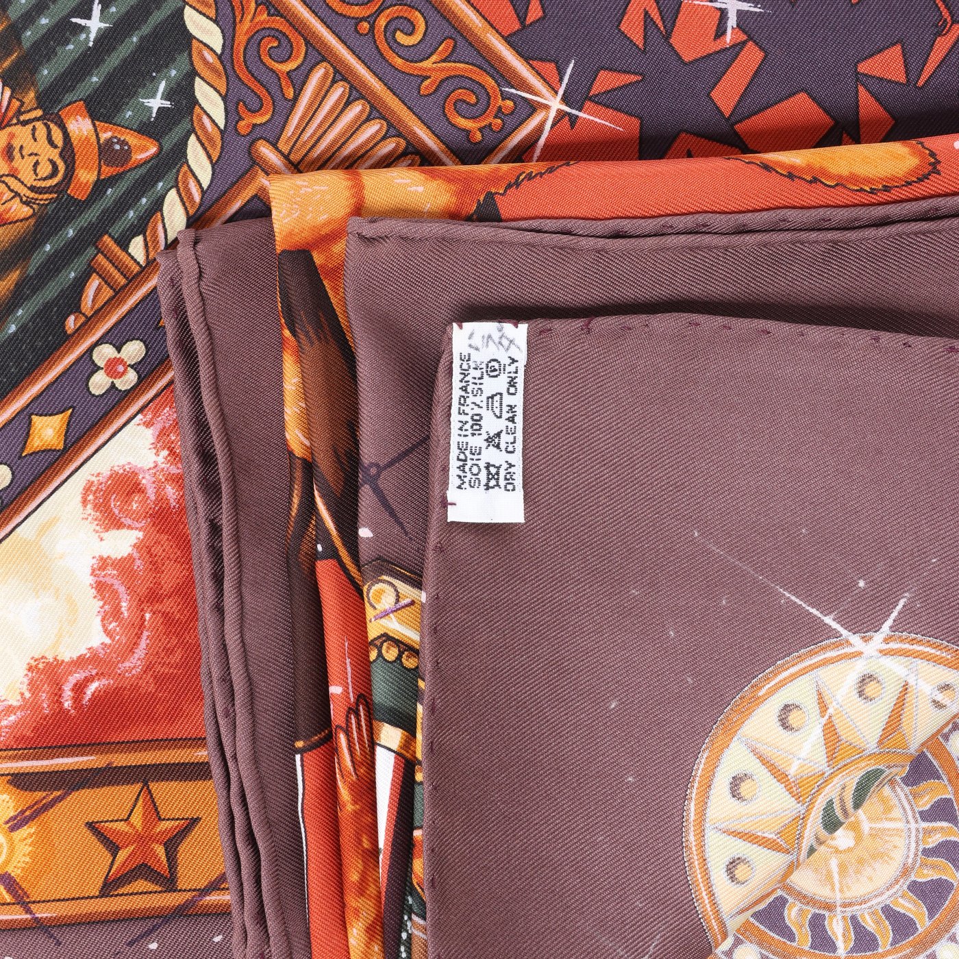 Hermès Carré 90 "LA MAGIE" Silk handkerchief in Brown