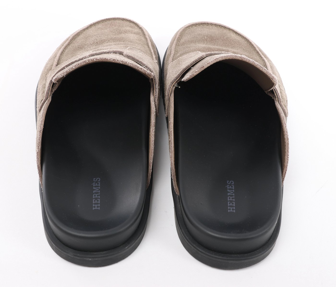 Hermès Suede Mule 44.5 Men's Khaki Go 231745Z
