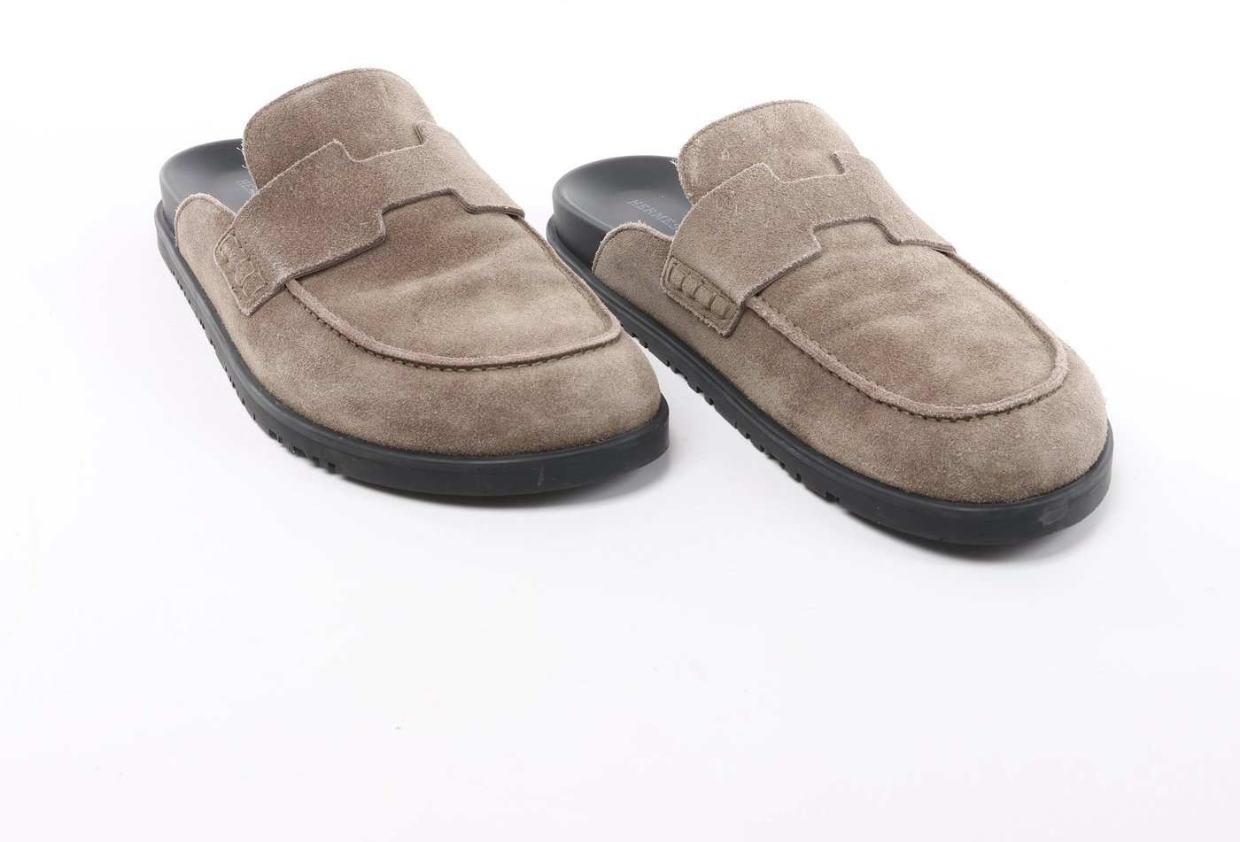Hermès Suede Mule 44.5 Men's Khaki Go 231745Z