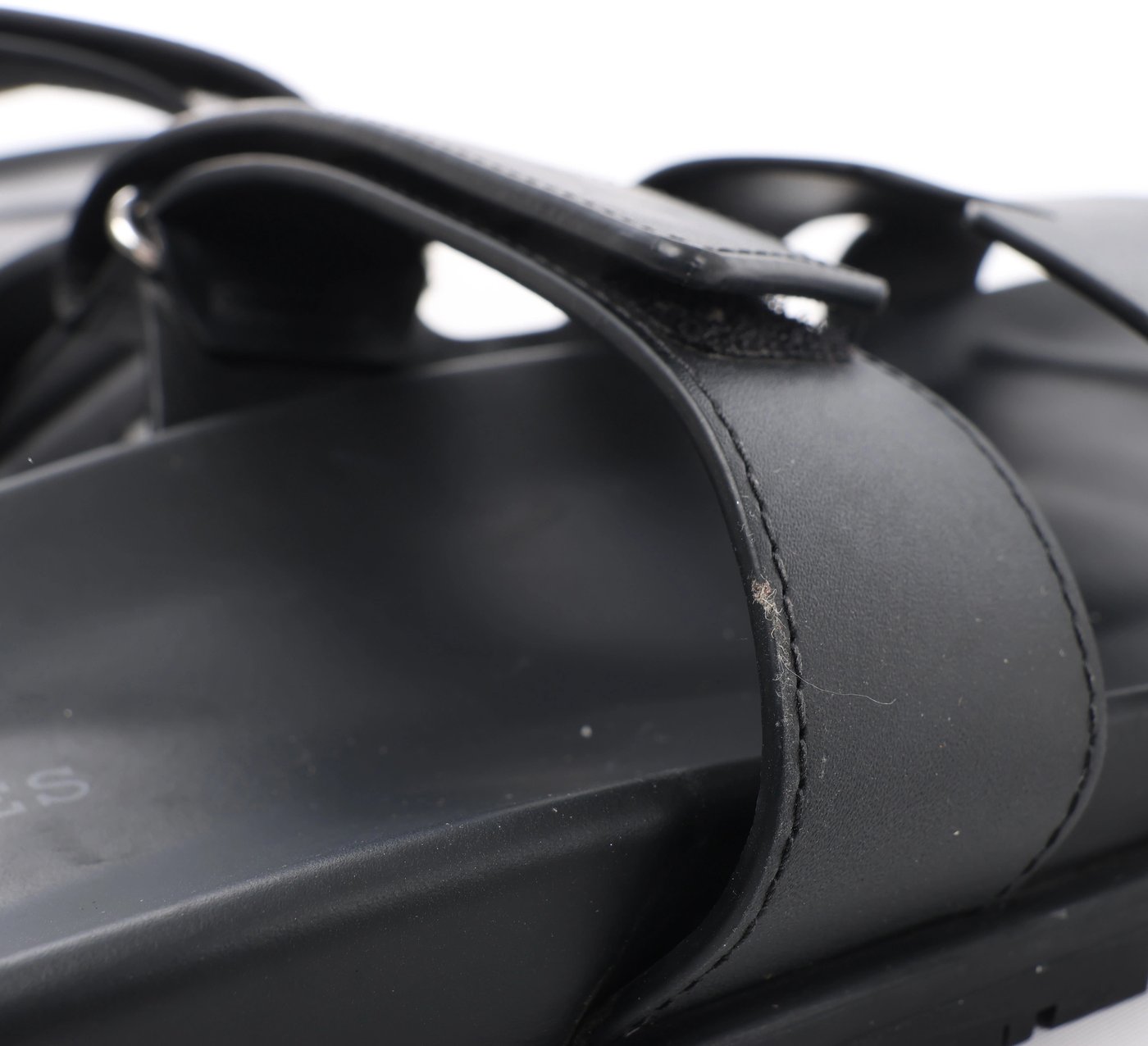 Hermès Cypre 22AW Leather Sandals 42 Men's Black 222000ZH velcro strap