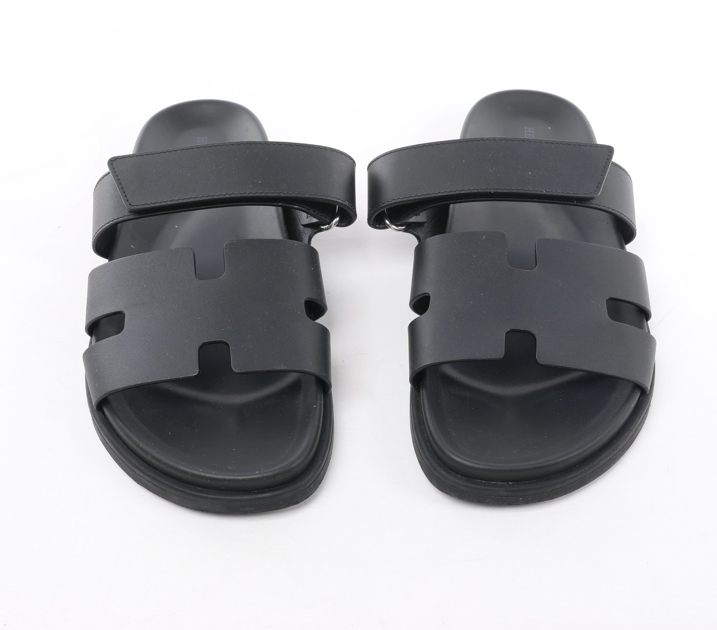 Hermès Cypre 22AW Leather Sandals 42 Men's Black 222000ZH velcro strap