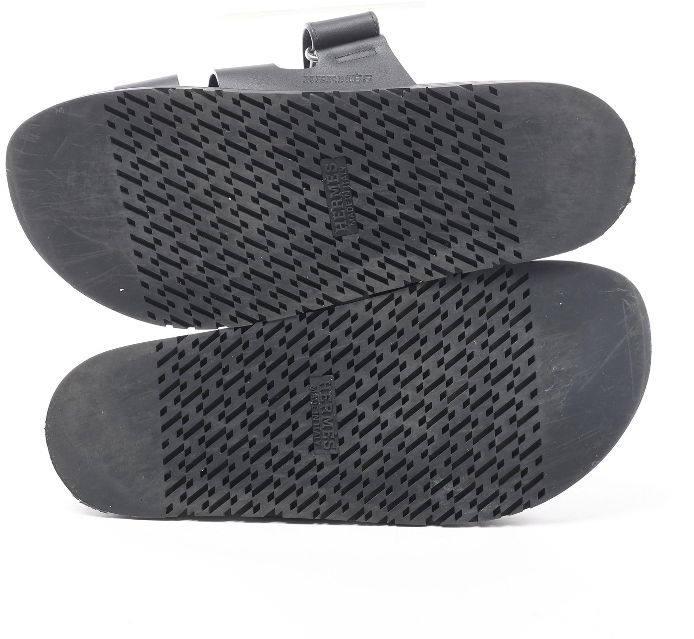 Hermès Cypre 22AW Leather Sandals 42 Men's Black 222000ZH velcro strap