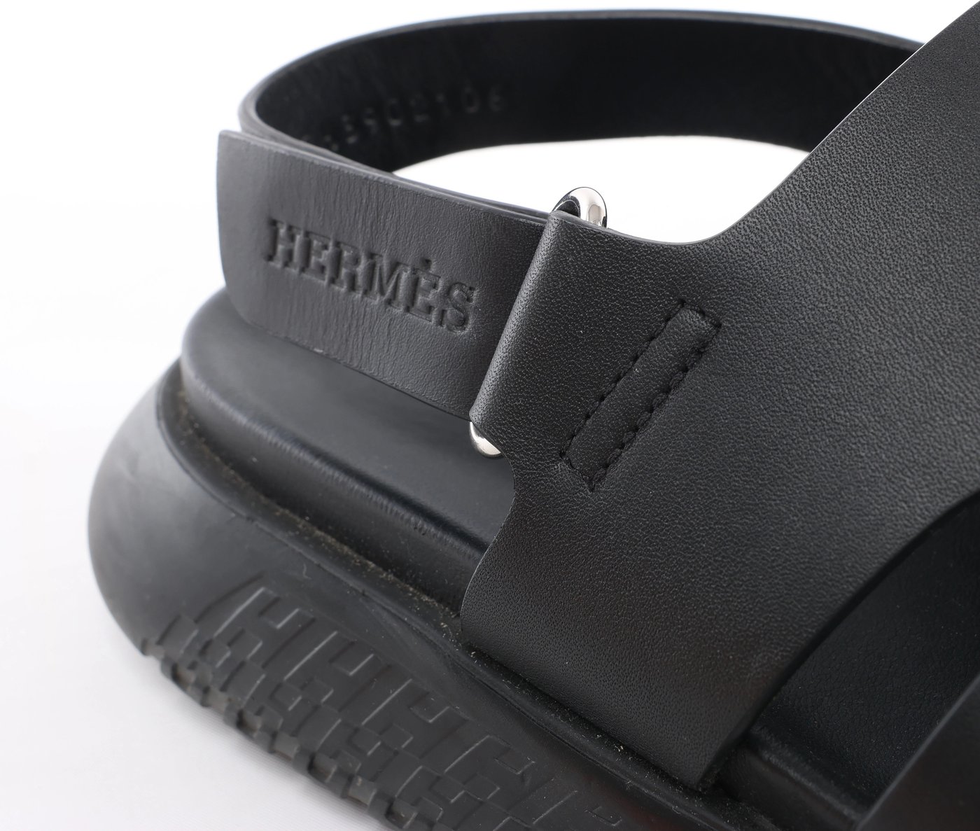 Hermès Doha Leather Sandals 39 Unisex Black 212888Z