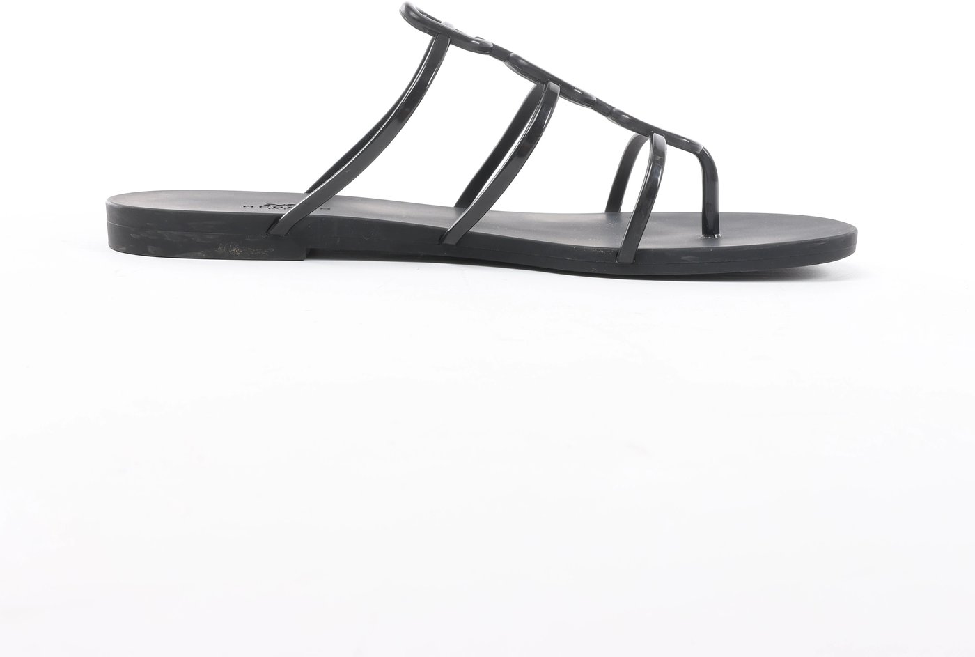 Hermès Mykonos Rubber Sandals 38 Ladies' Black