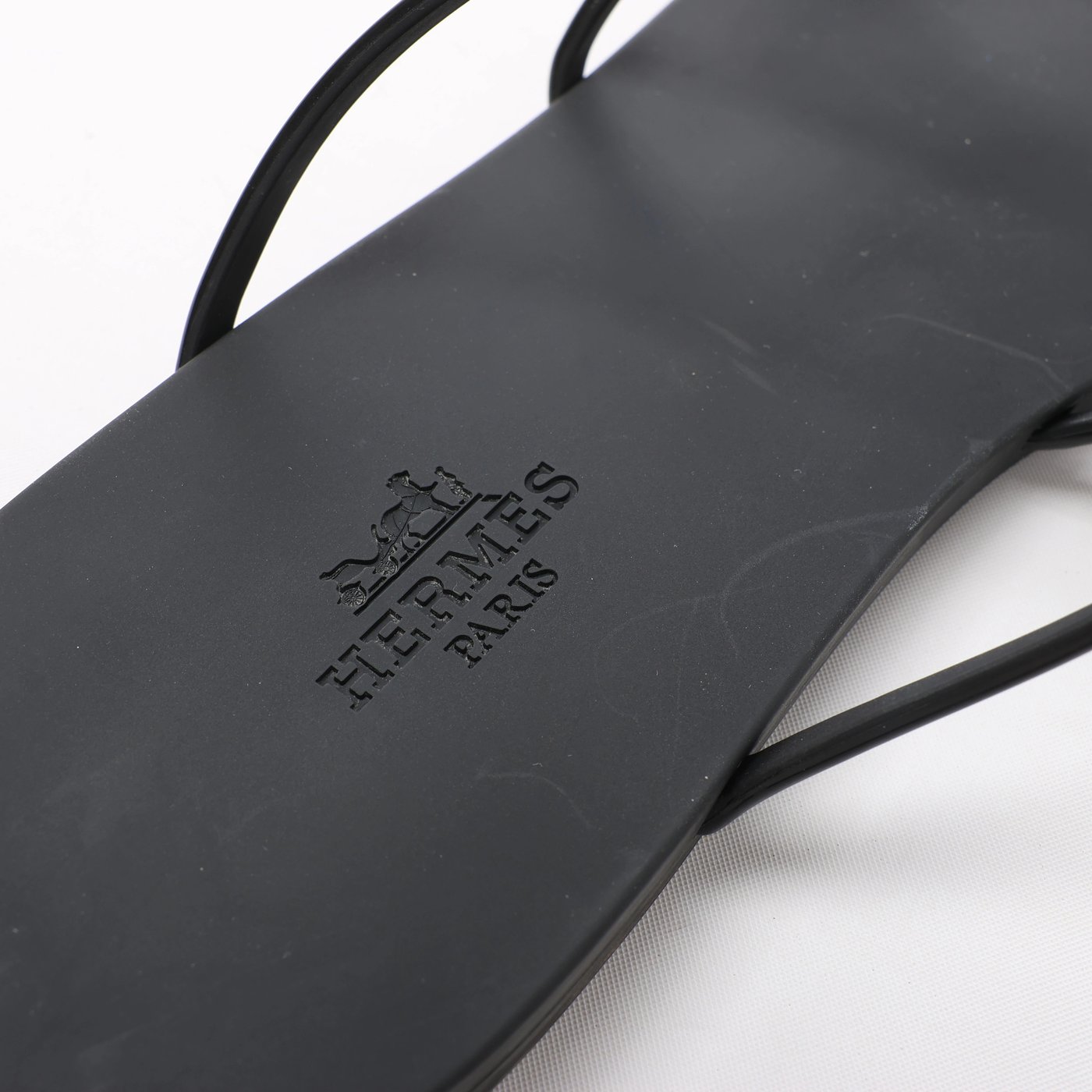 Hermès Mykonos Rubber Sandals 38 Ladies' Black