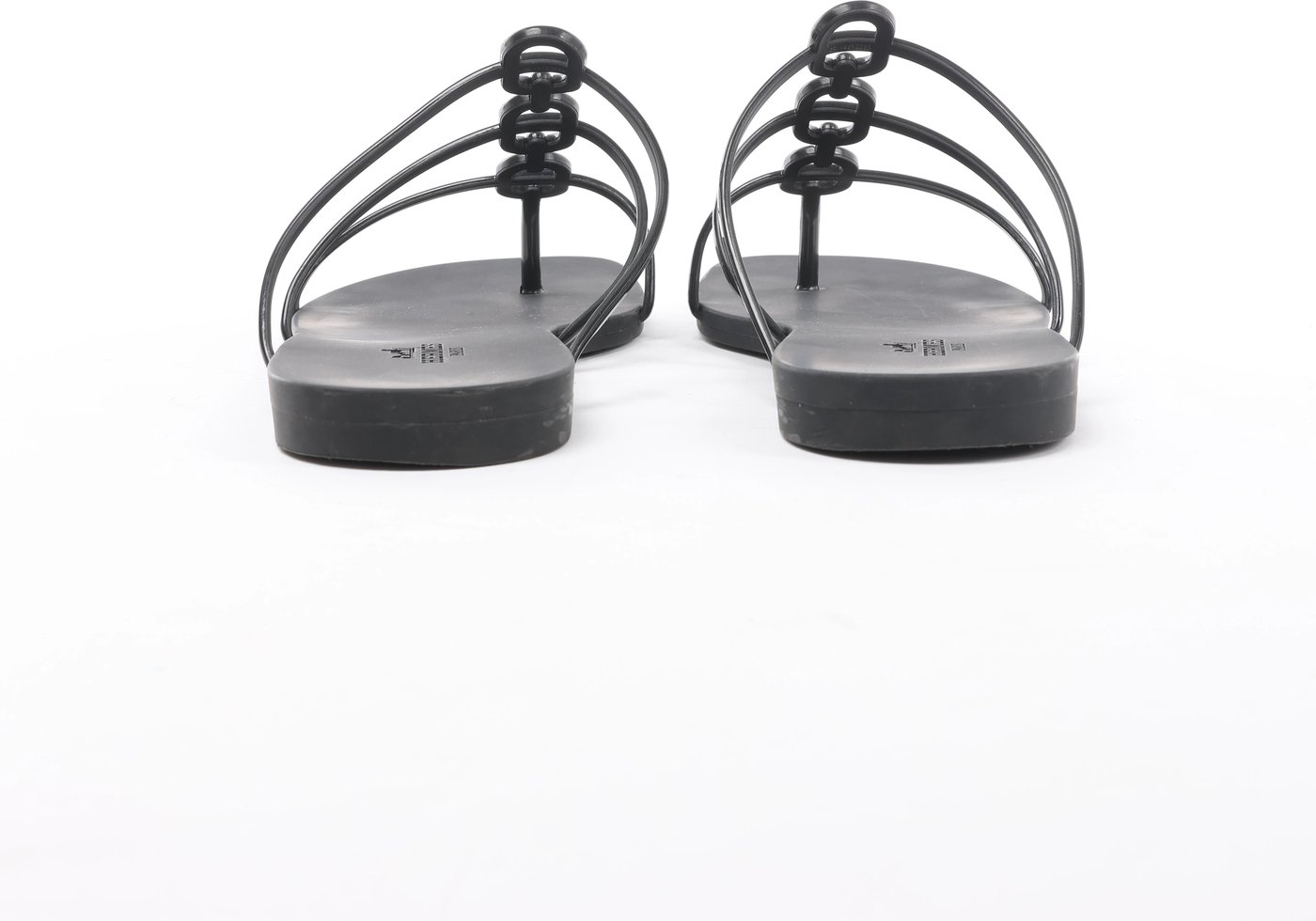 Hermès Mykonos Rubber Sandals 38 Ladies' Black
