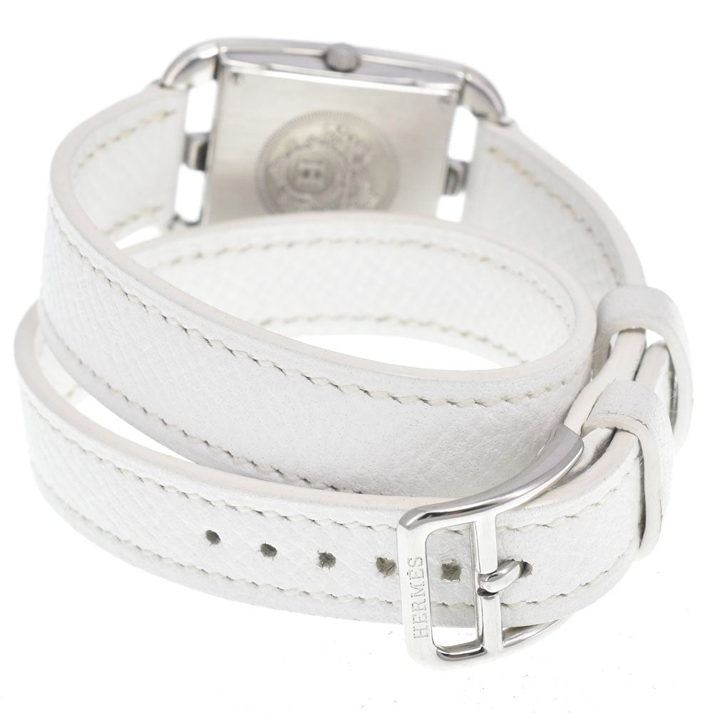 Hermes Cape Cod Quartz Stainless Steel and Leather 23