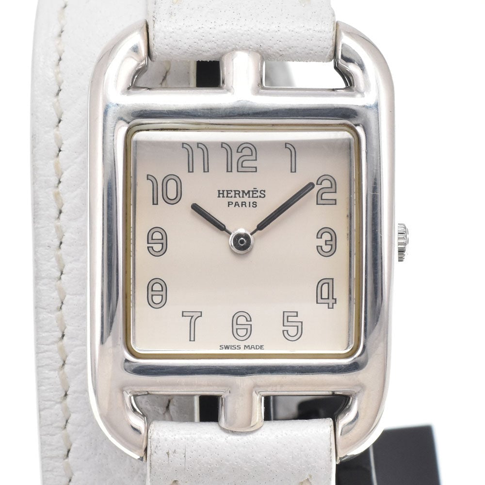 Hermes Cape Cod Quartz Stainless Steel and Leather 23
