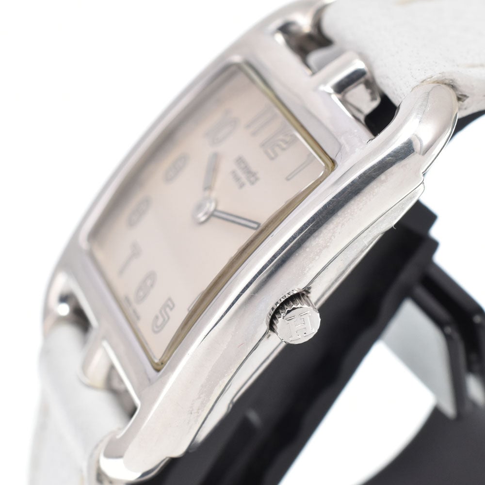Hermes Cape Cod Quartz Stainless Steel and Leather 23