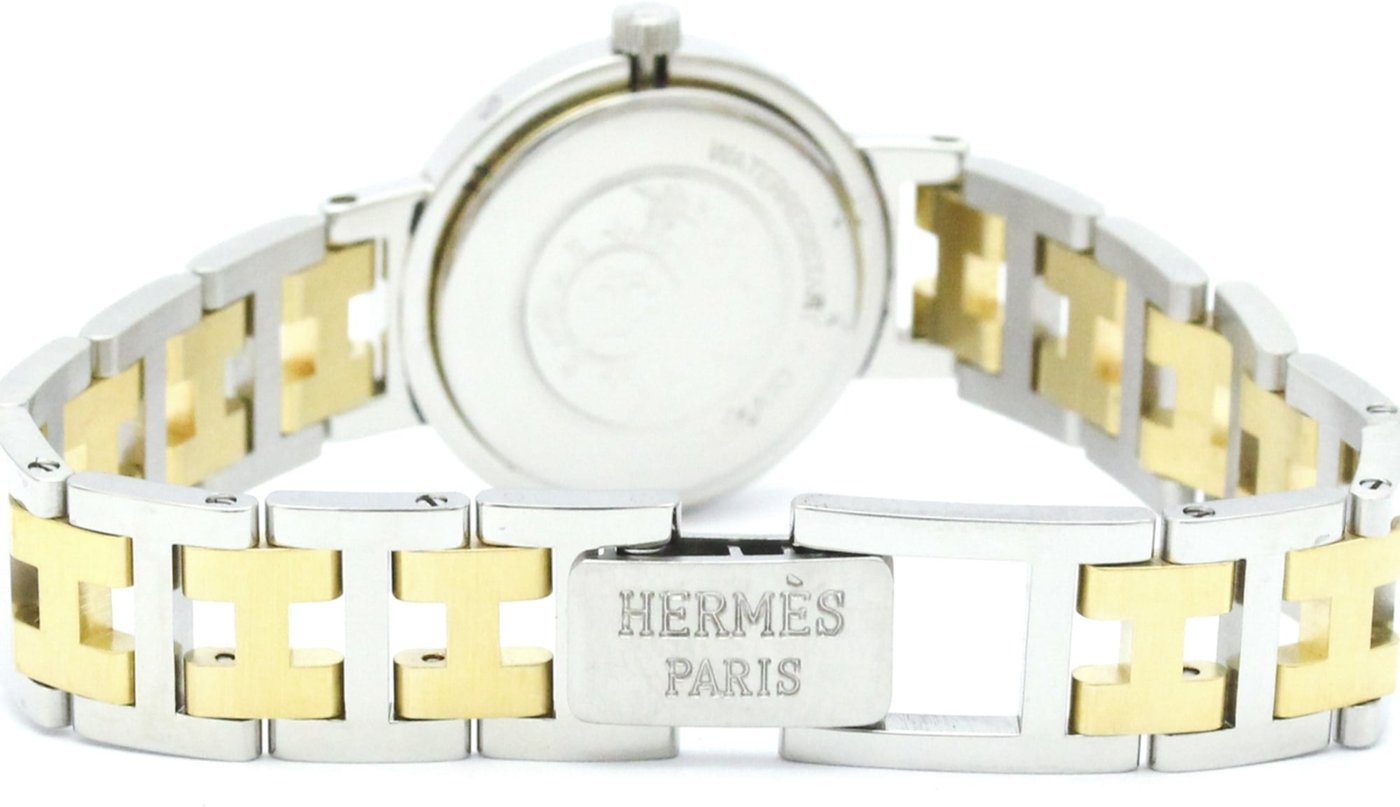 Hermes Clipper Quartz Stainless Steel and Plated Metal 24