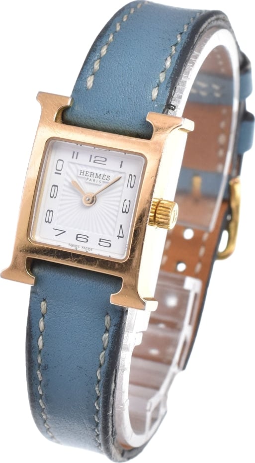 Hermes Heure H Quartz Stainless Steel and Leather 17