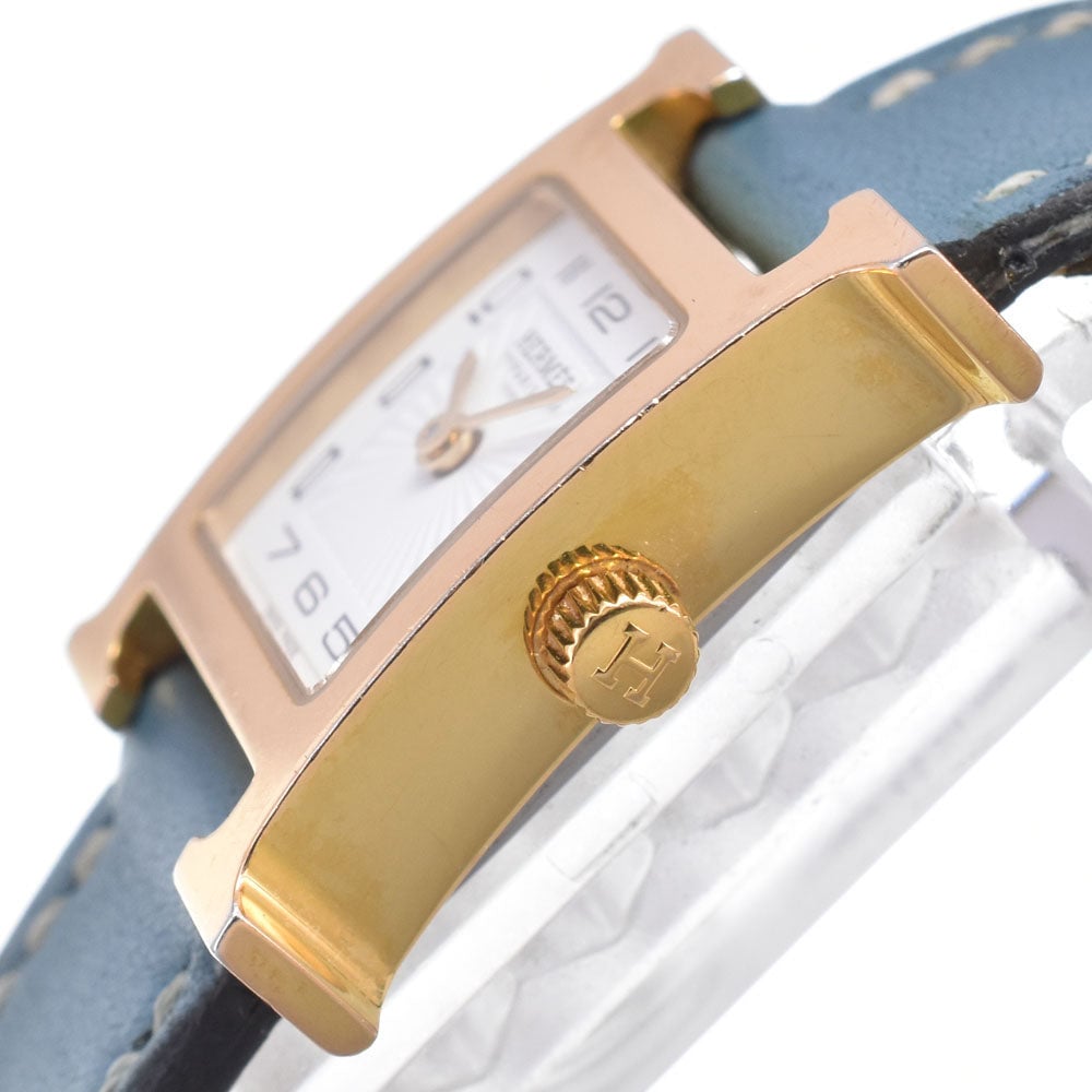 Hermes Heure H Quartz Stainless Steel and Leather 17