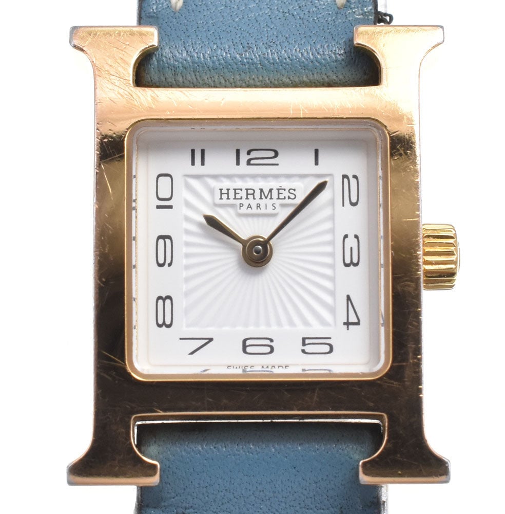 Hermes Heure H Quartz Stainless Steel and Leather 17