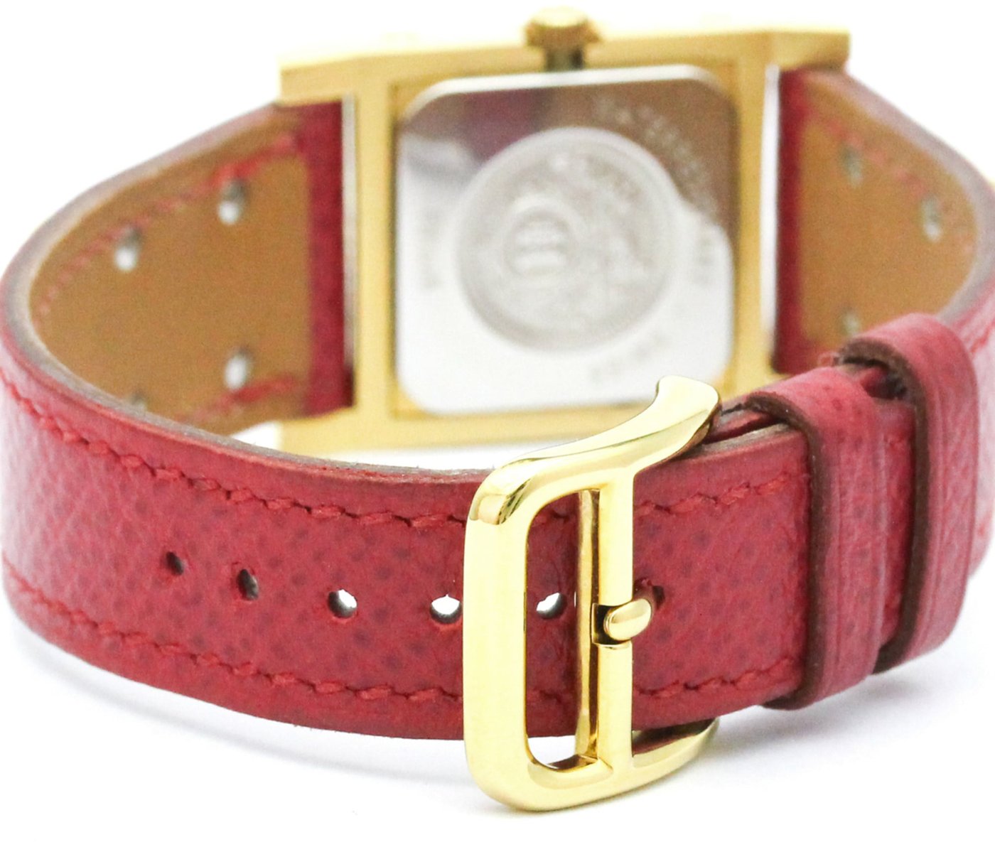 Hermes Medor Quartz Plated Metal and Leather 23