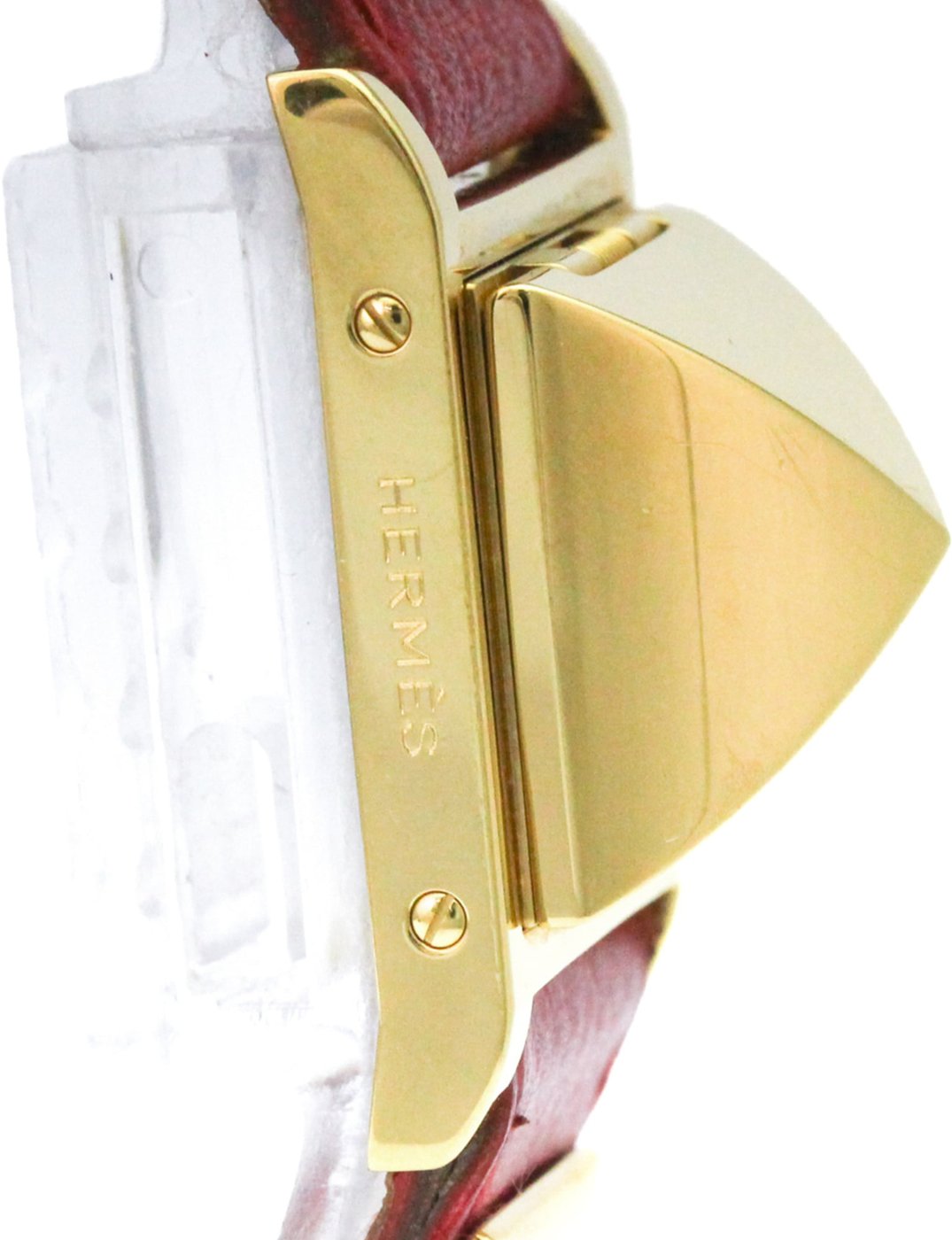 Hermes Medor Quartz Plated Metal and Leather 23