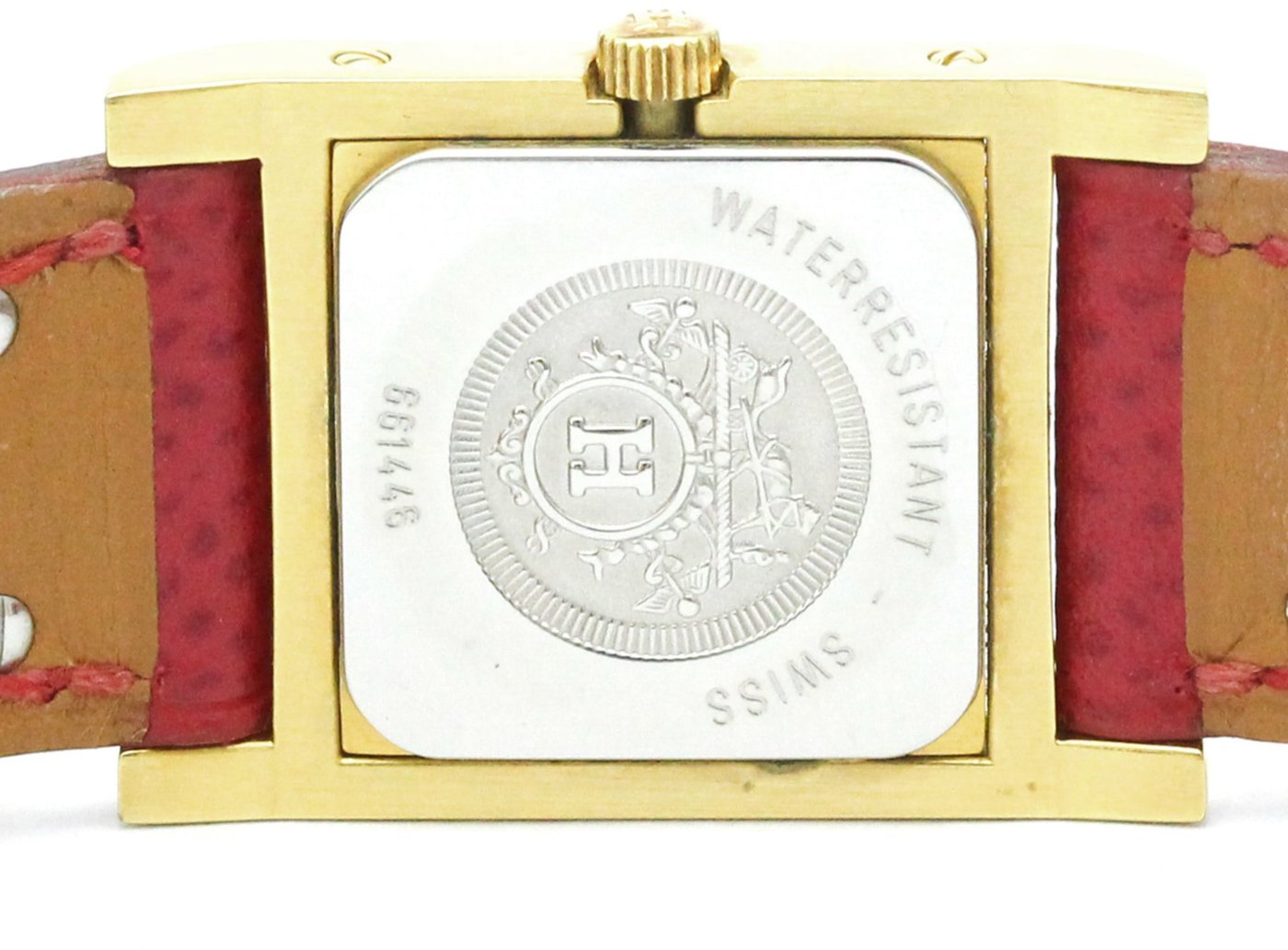 Hermes Medor Quartz Plated Metal and Leather 23