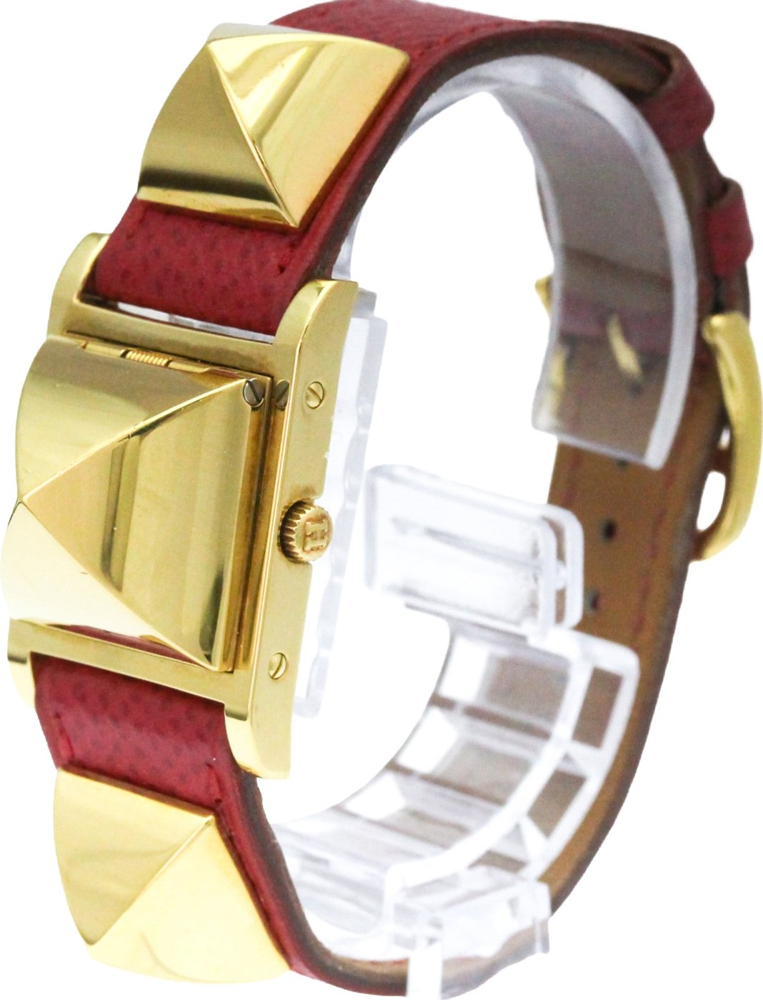 Hermes Medor Quartz Plated Metal and Leather 23