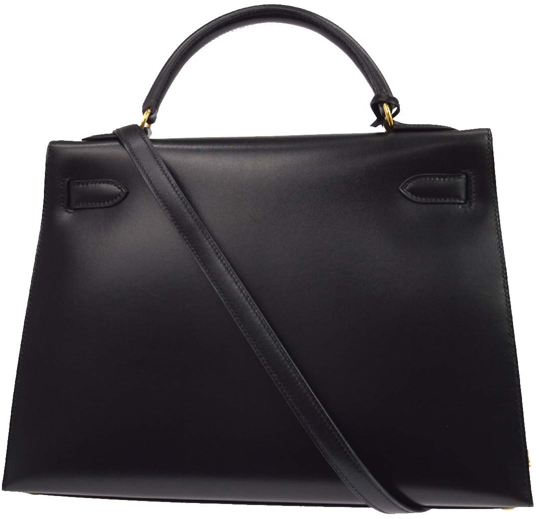 Hermes Kelly Black Box Calf with Gold Hardware 32