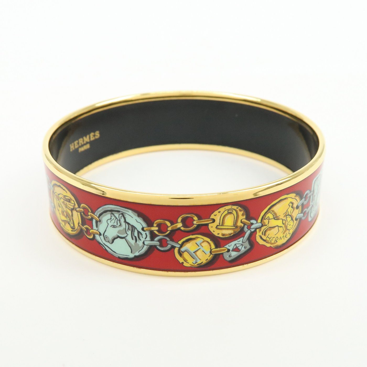 Hermes Bangle Printed Enamel Wide