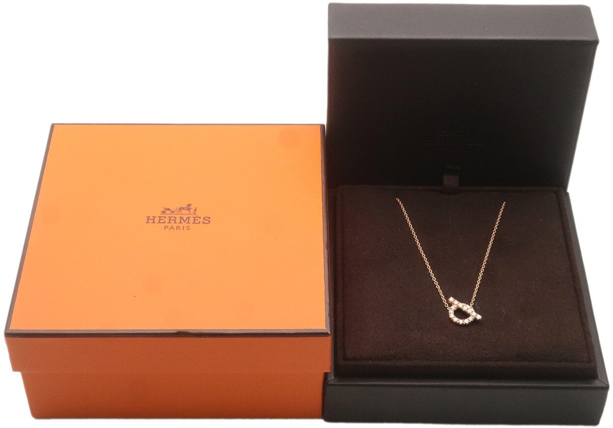 Hermes Finesse Pendant 18K Rose Gold and Diamonds