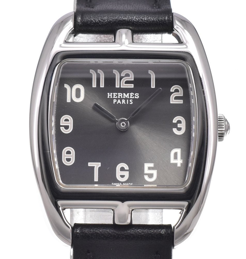 Hermes Cape Cod Quartz Stainless Steel and Leather 29