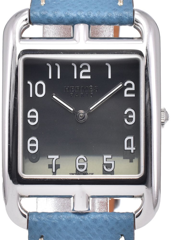Hermes Cape Cod Quartz Stainless Steel and Leather 33
