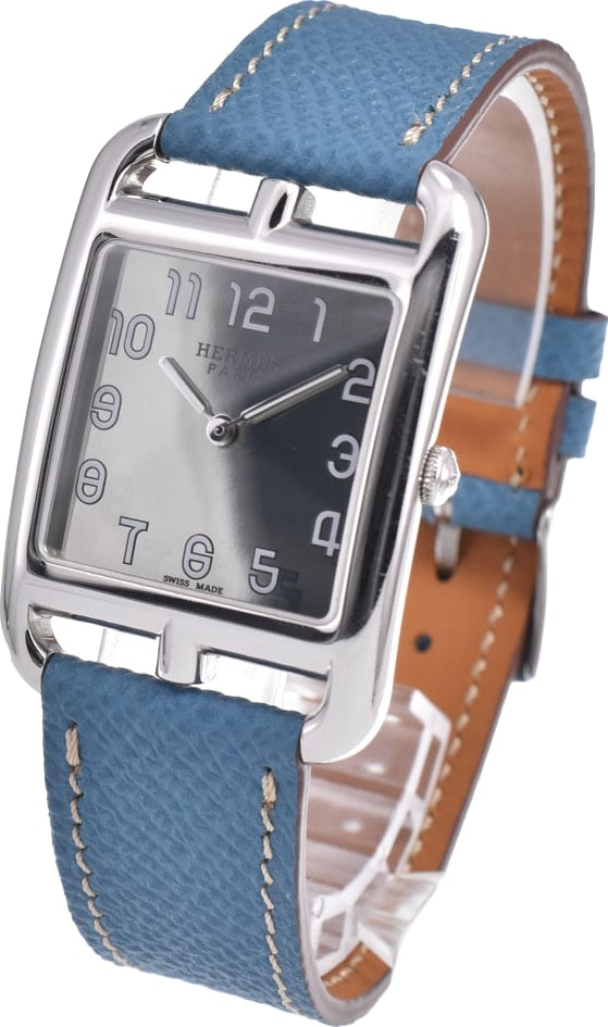 Hermes Cape Cod Quartz Stainless Steel and Leather 33