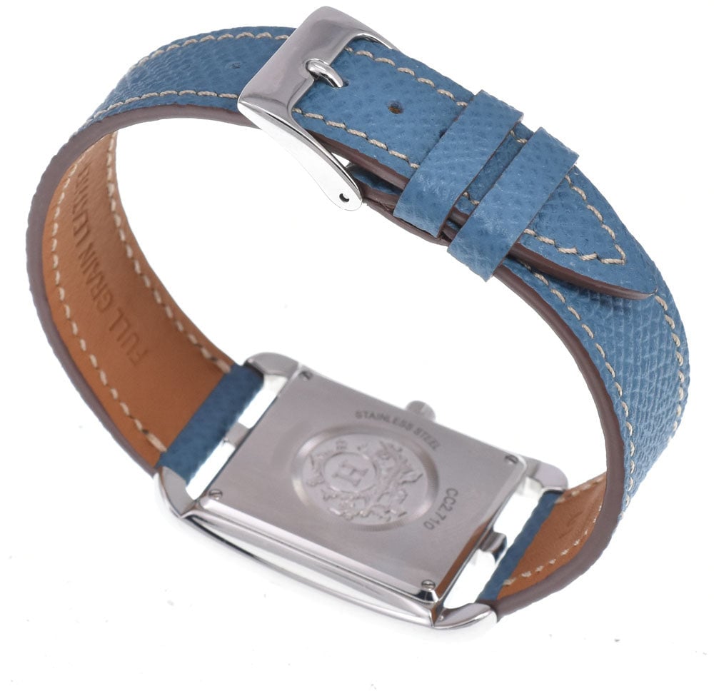 Hermes Cape Cod Quartz Stainless Steel and Leather 33