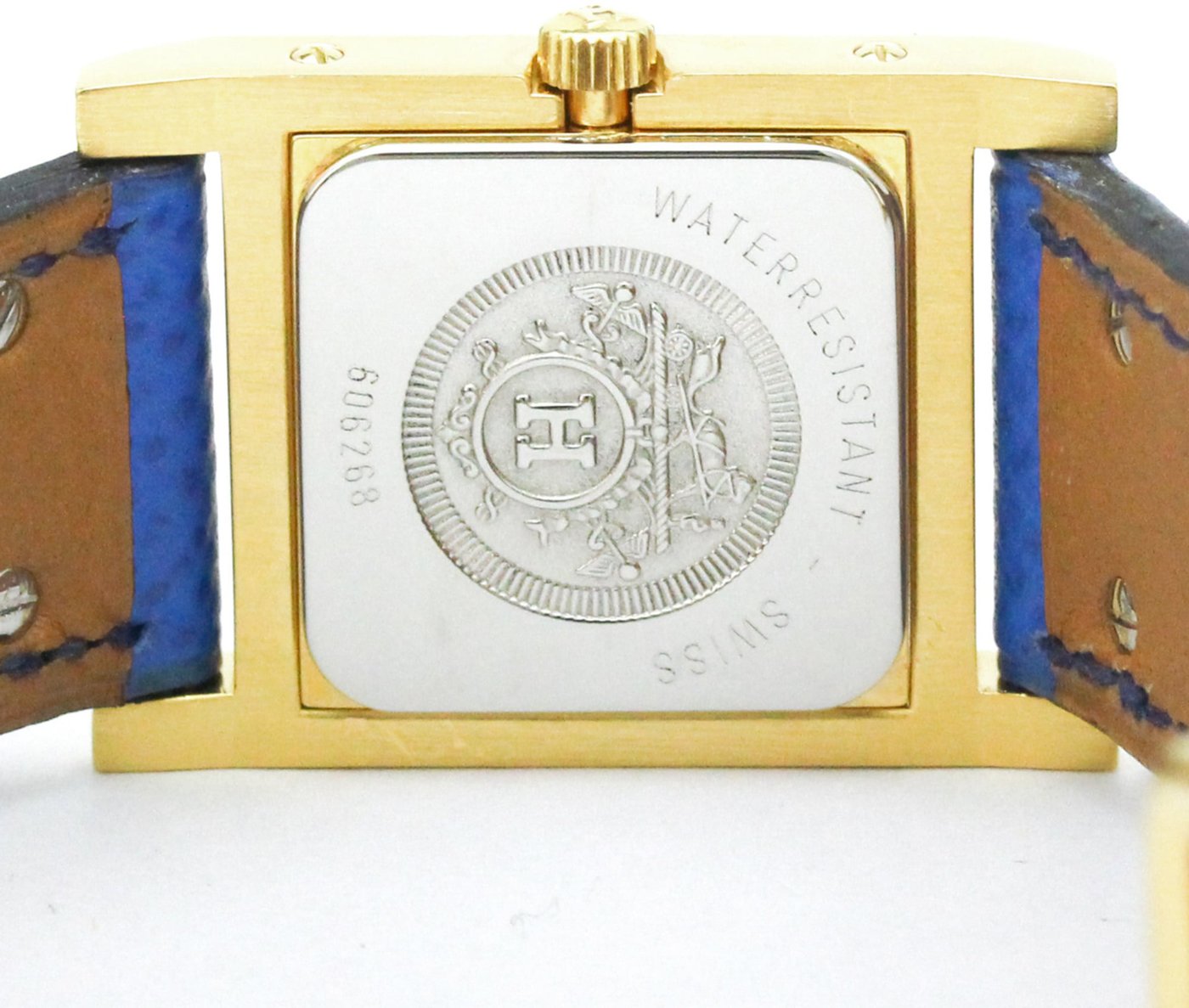 Hermes Medor Quartz Plated Metal and Leather 23