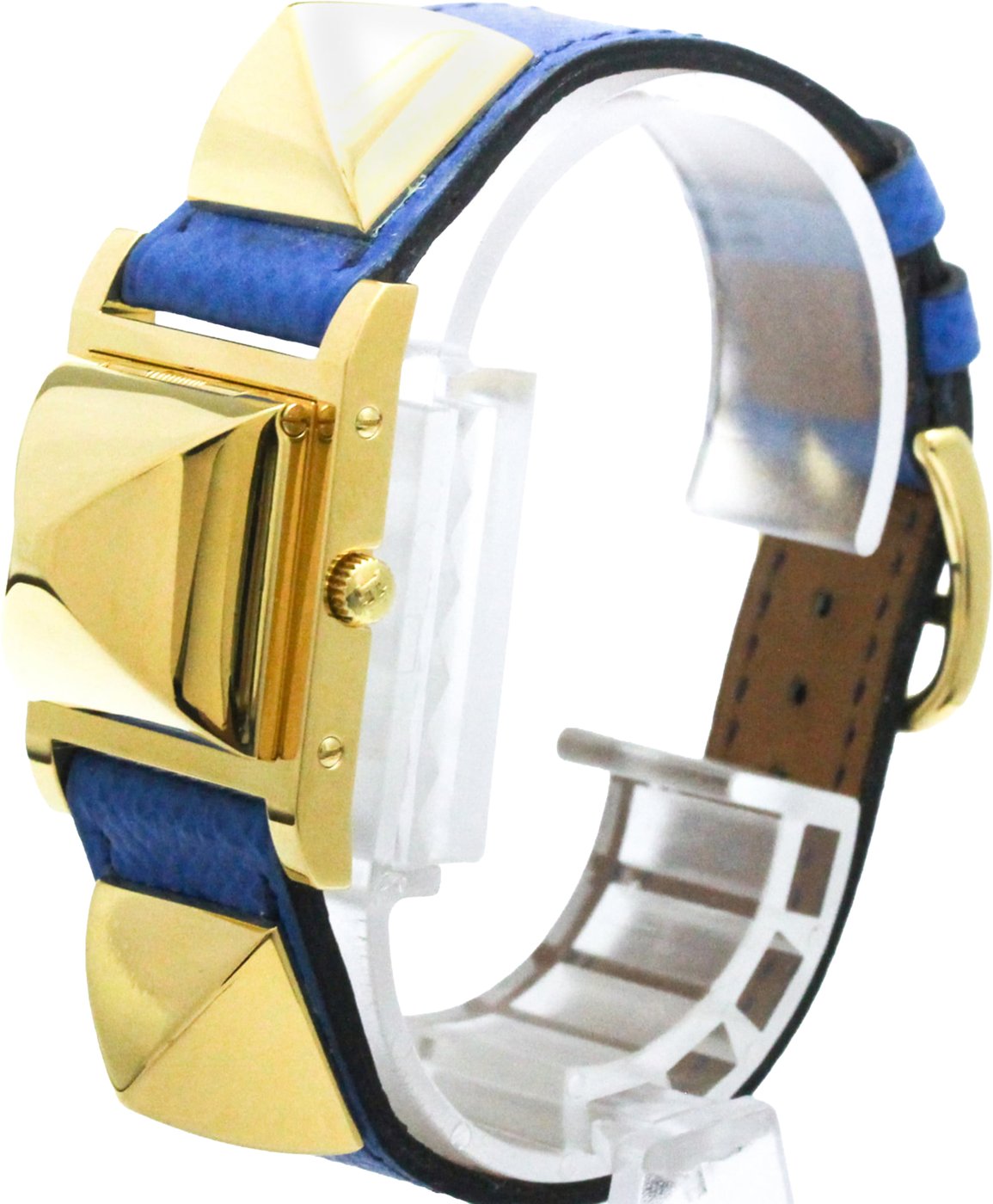 Hermes Medor Quartz Plated Metal and Leather 23