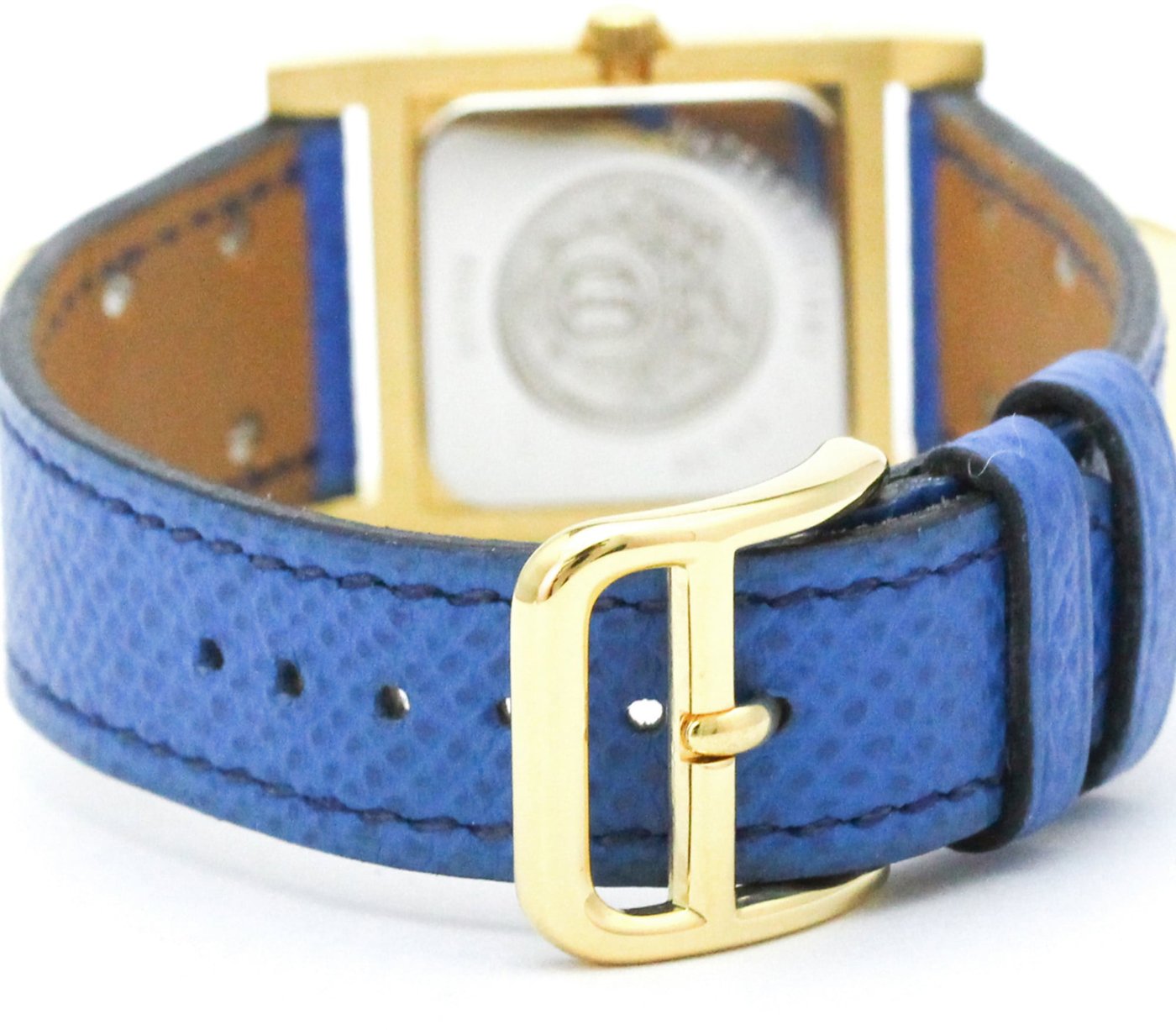 Hermes Medor Quartz Plated Metal and Leather 23