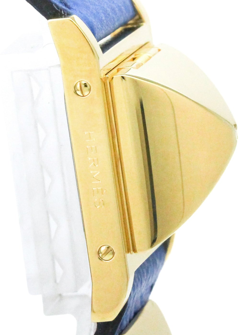 Hermes Medor Quartz Plated Metal and Leather 23