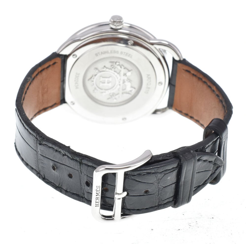 Hermes Arceau Quartz Stainless Steel and Alligator 40