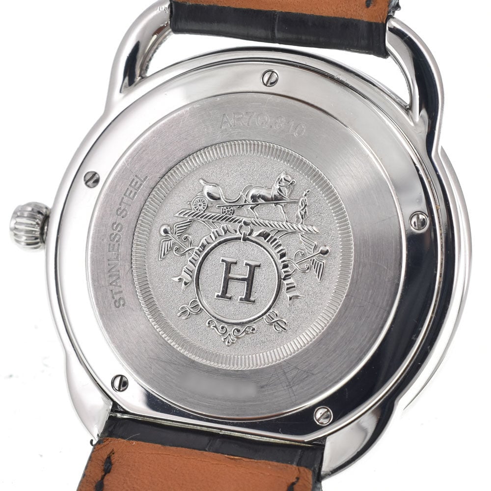 Hermes Arceau Quartz Stainless Steel and Alligator 40