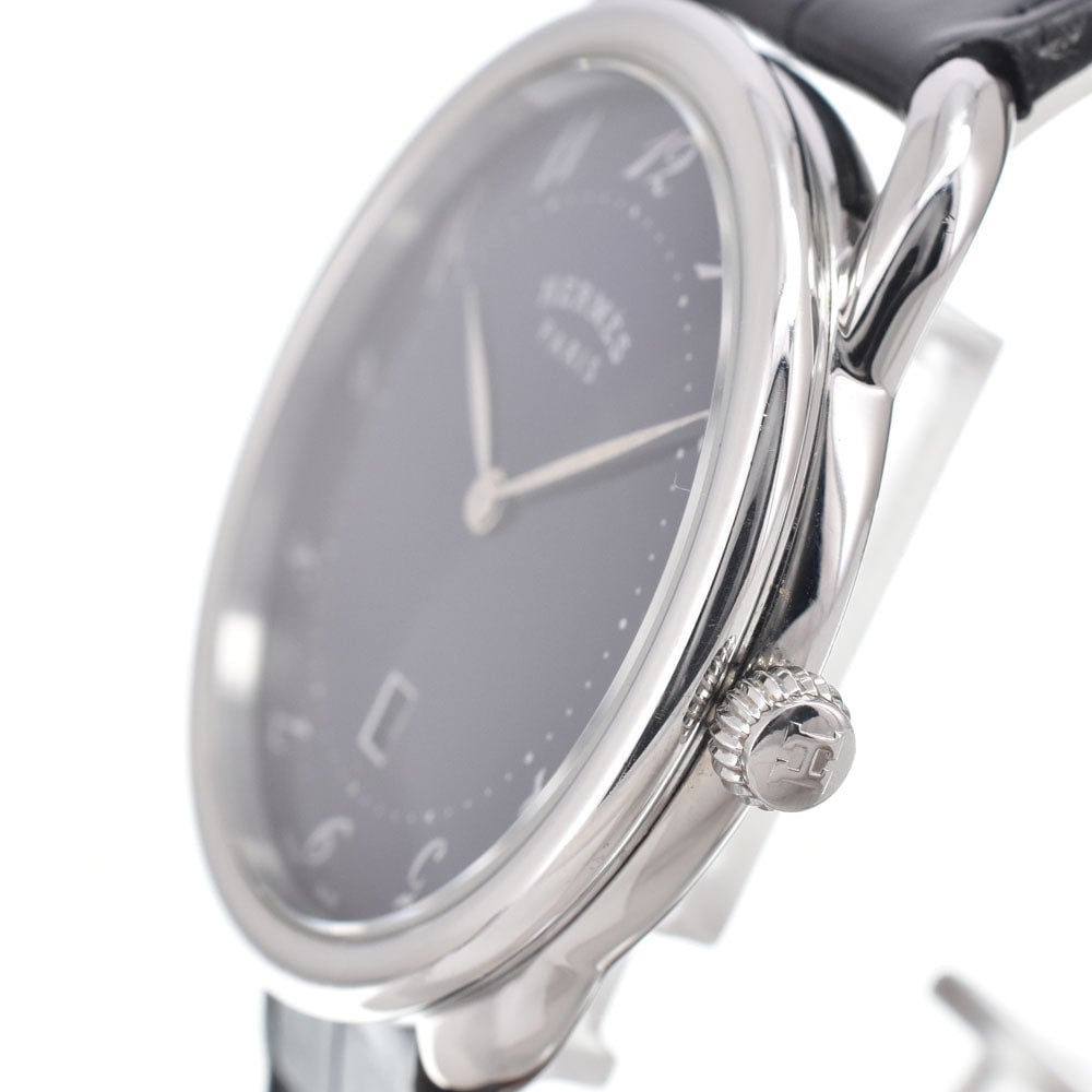 Hermes Arceau Quartz Stainless Steel and Alligator 40
