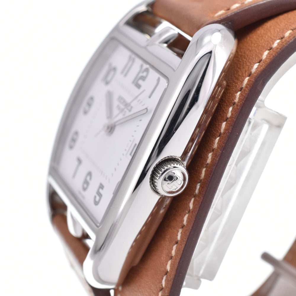 Hermes Cape Cod Quartz Stainless Steel and Leather 33