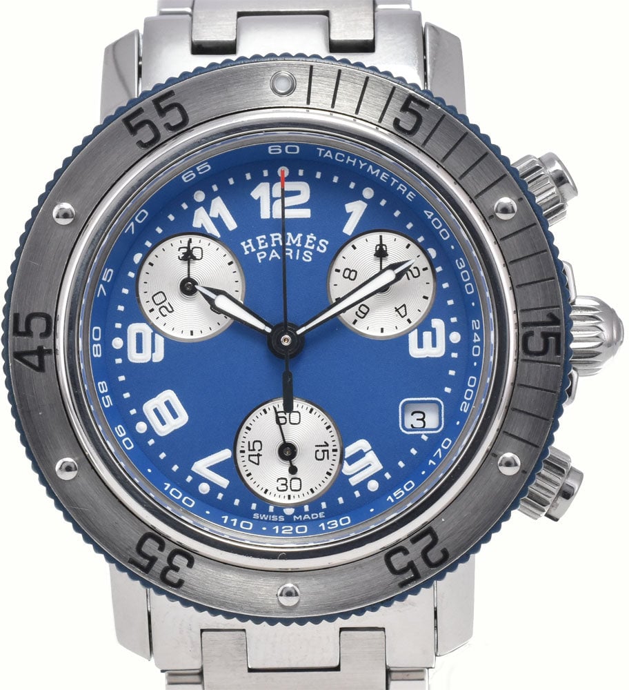 Hermes Clipper Diver Quartz Stainless Steel 28