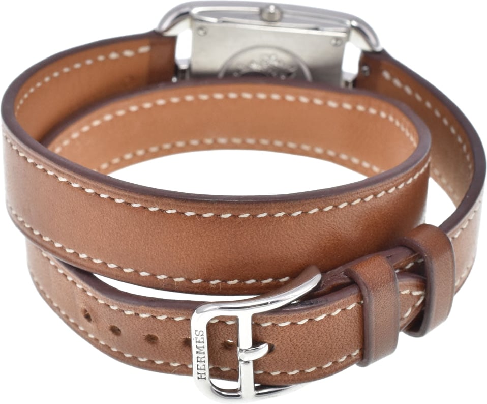 Hermes Cape Cod Double Tour Quartz Stainless Steel and Leather 23