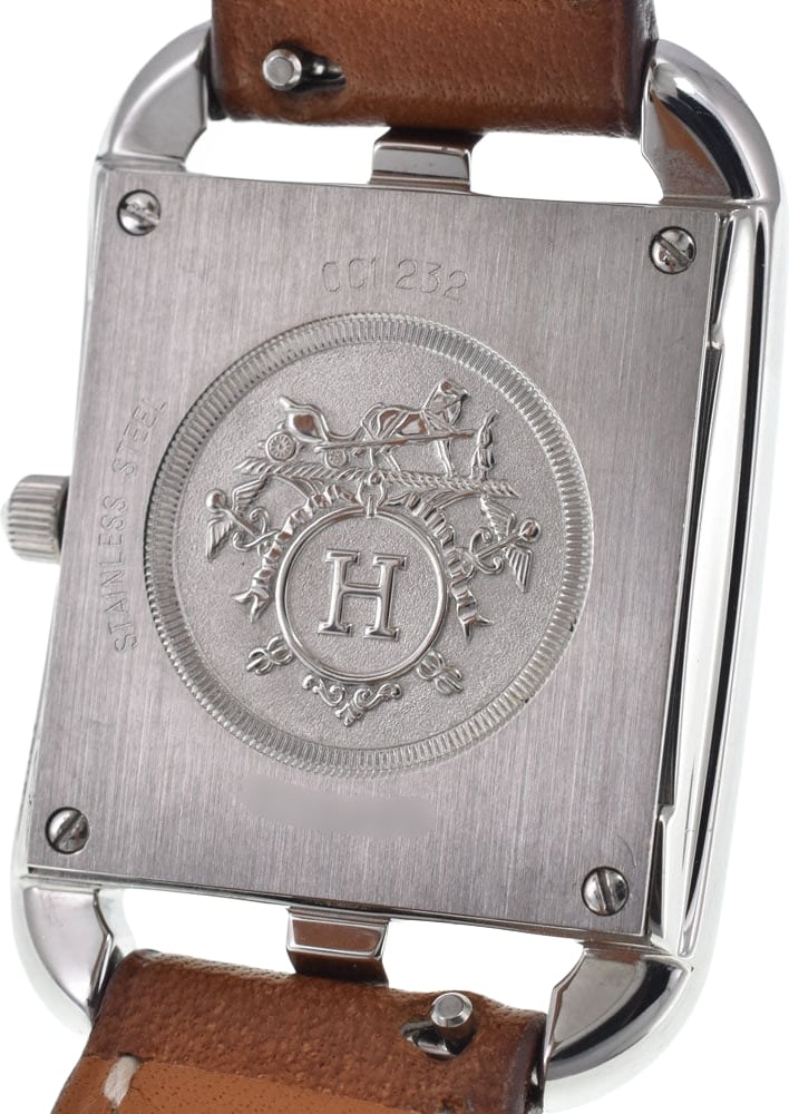Hermes Cape Cod Double Tour Quartz Stainless Steel and Leather 23