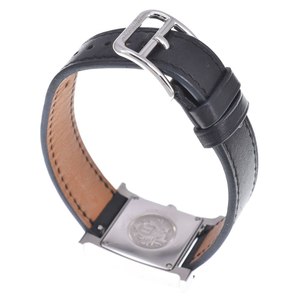 Hermes Heure H Quartz Plated Metal and Leather 21