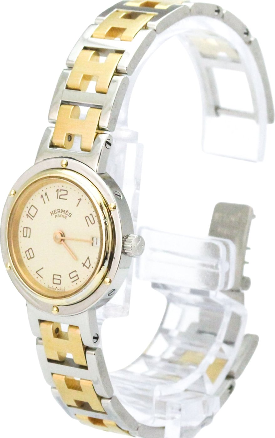 Hermes Clipper Quartz Stainless Steel and Plated Metal 36