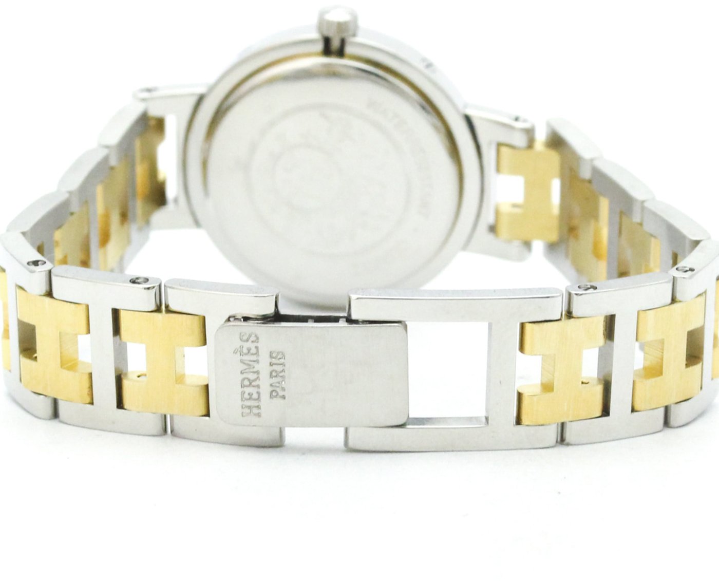 Hermes Clipper Quartz Stainless Steel and Plated Metal 36