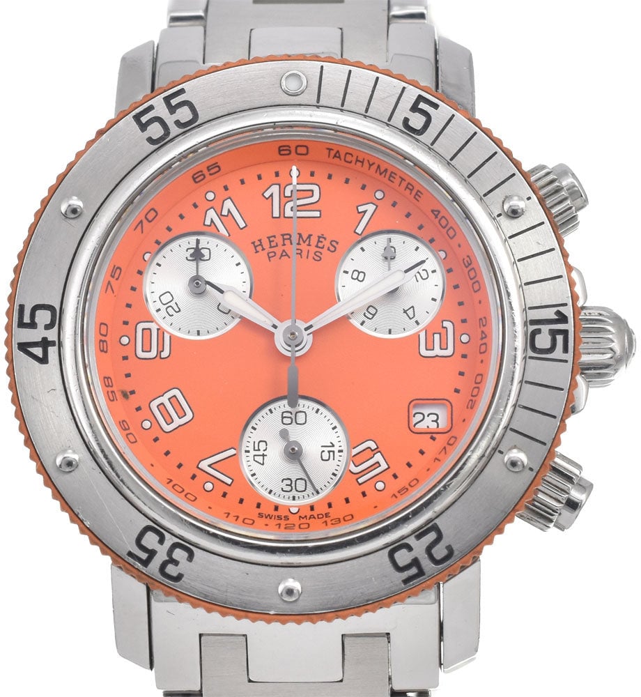 Hermes Clipper Diver Chronograph Quartz Stainless Steel and Rubber 33
