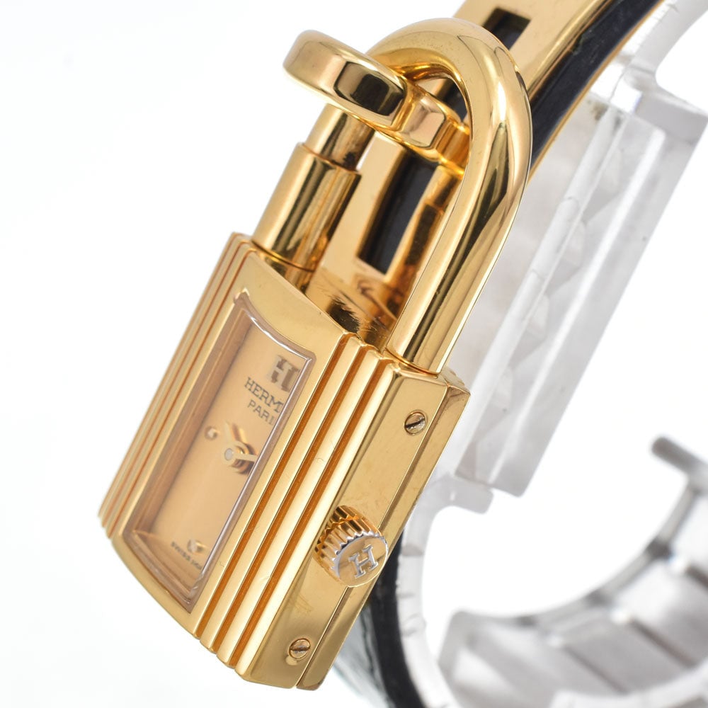 Hermes Kelly Quartz Plated Metal and Leather 20