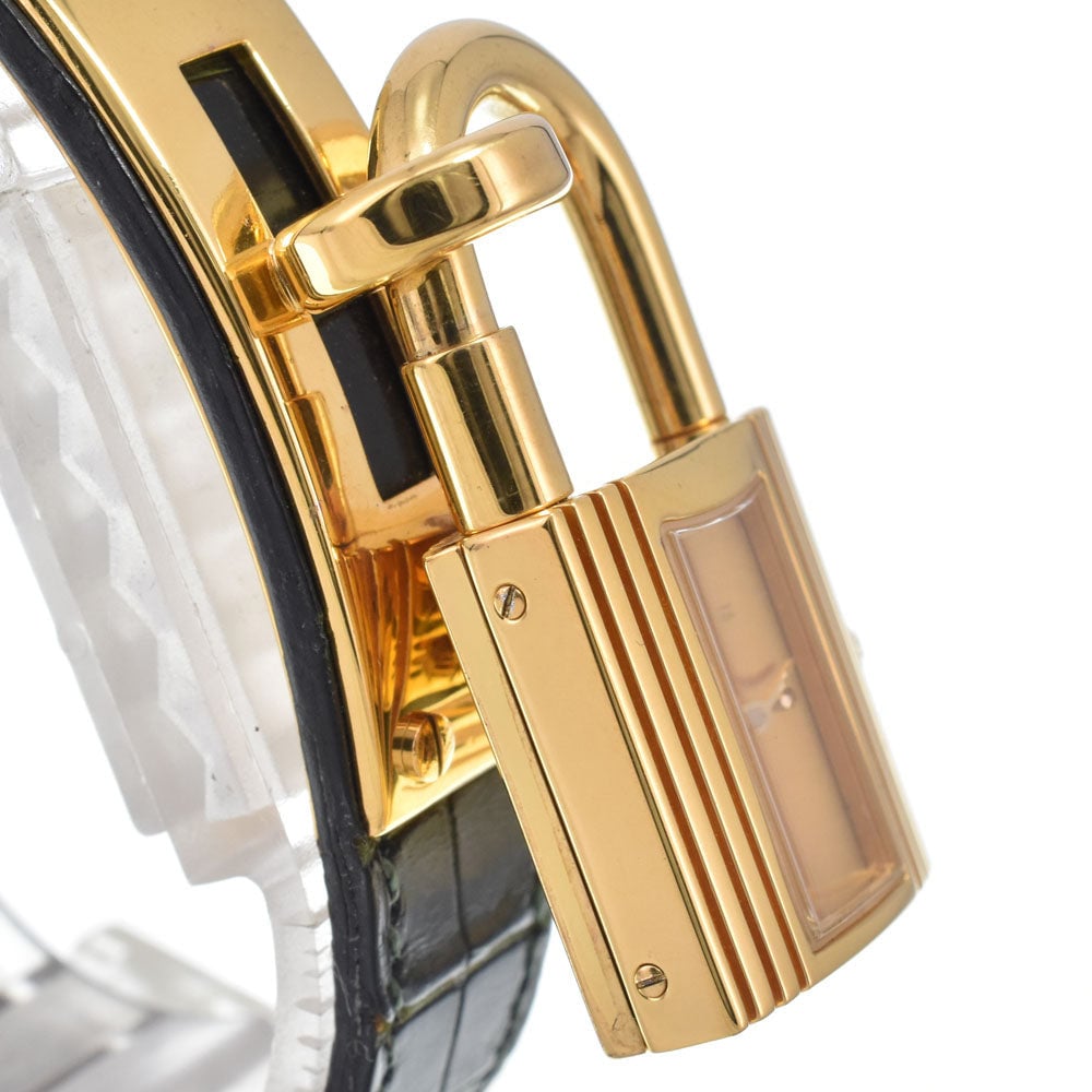 Hermes Kelly Quartz Plated Metal and Leather 20