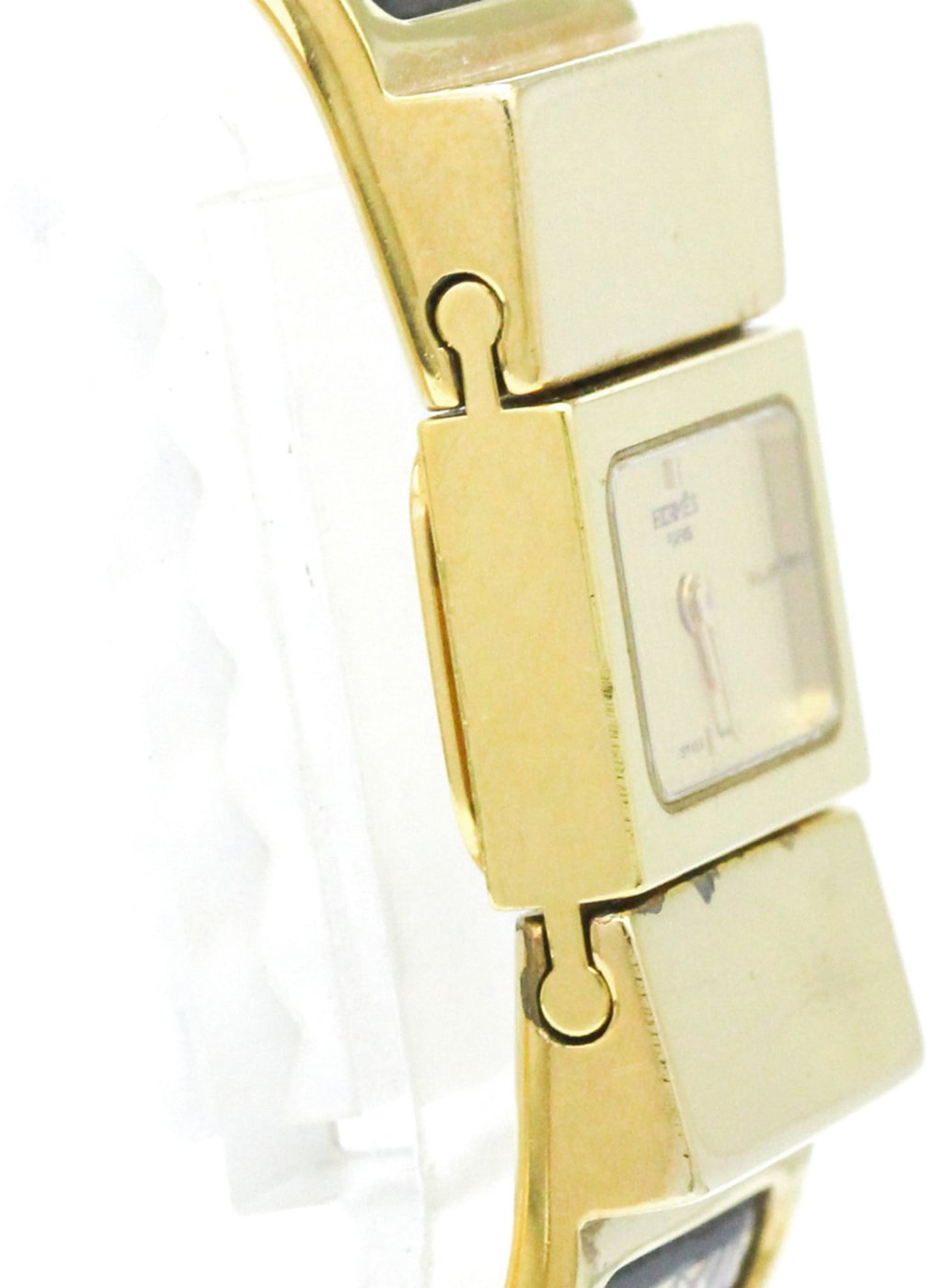 Hermes Loquet Quartz Plated Metal and Printed Enamel 20