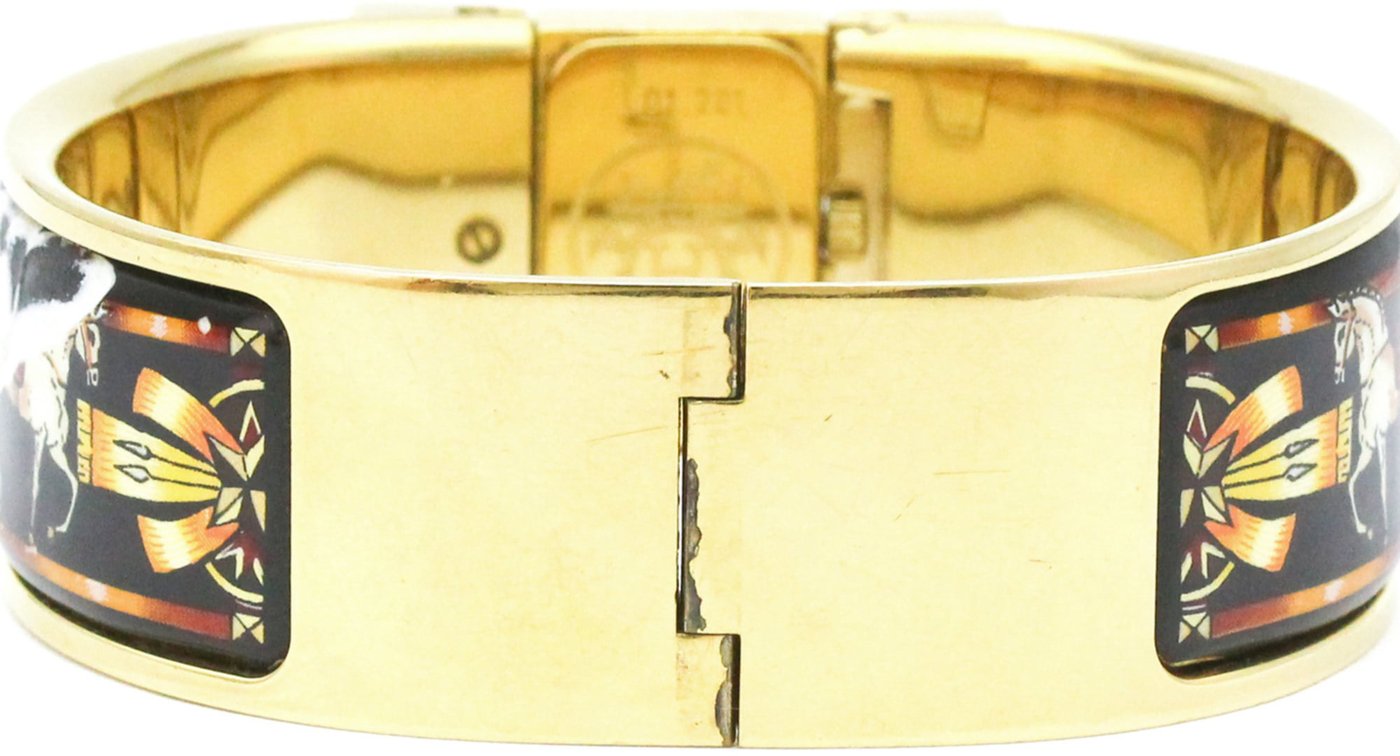 Hermes Loquet Quartz Plated Metal and Printed Enamel 20
