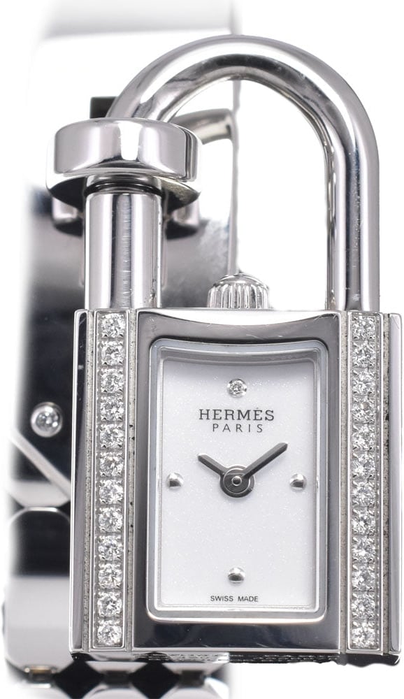 Hermes Kelly Quartz Stainless Steel with Diamond Bezel 16