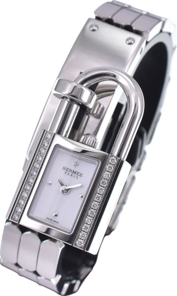 Hermes Kelly Quartz Stainless Steel with Diamond Bezel 16